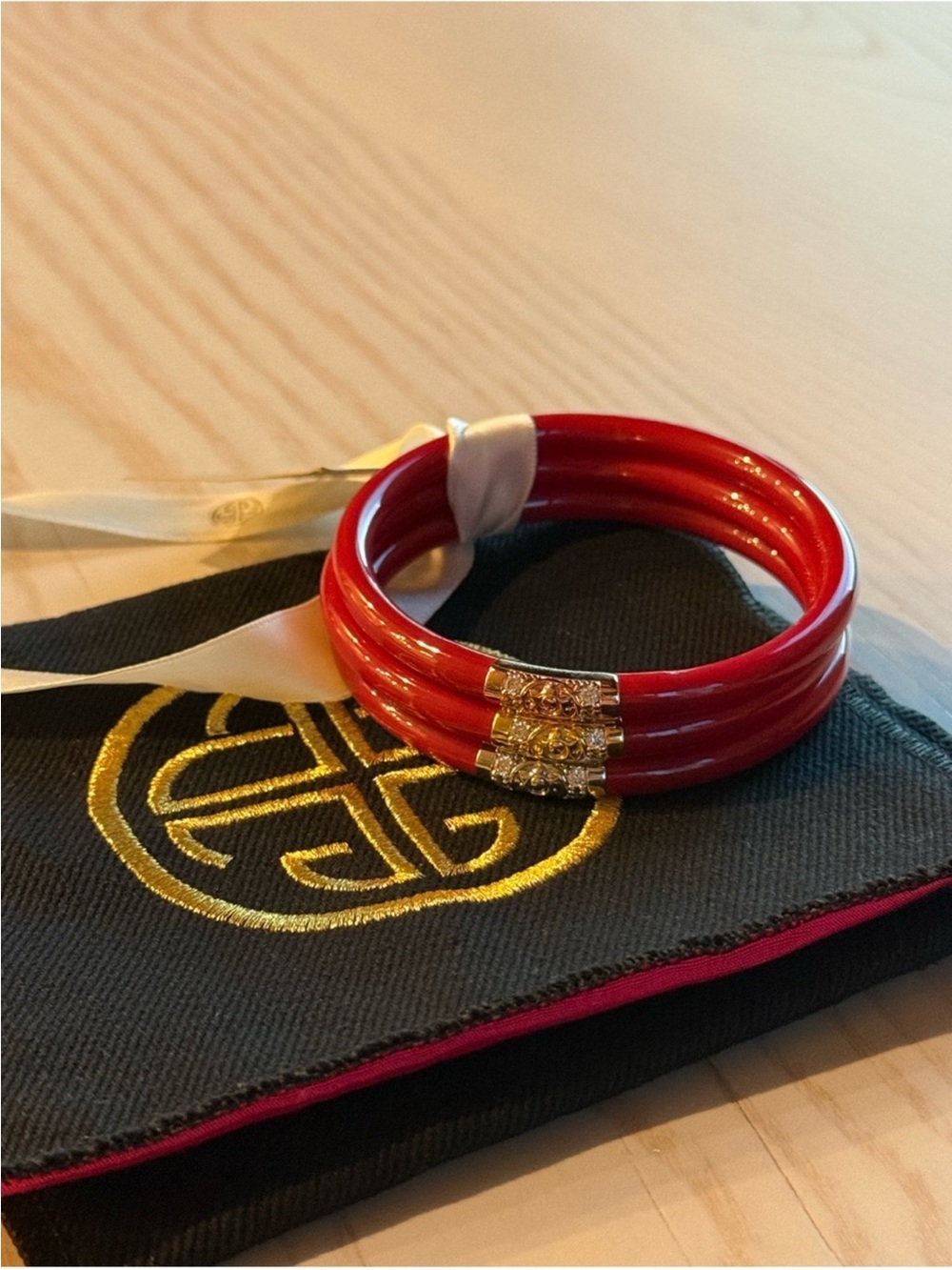 BUDHAGIRL - Three Kings All Weather Bangles Red large